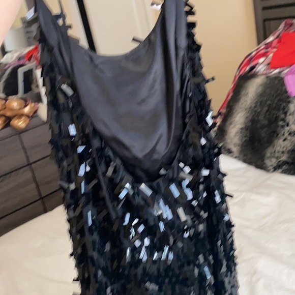 BCBG Black Sequin Cocktail Dress - Picture 4 of 6